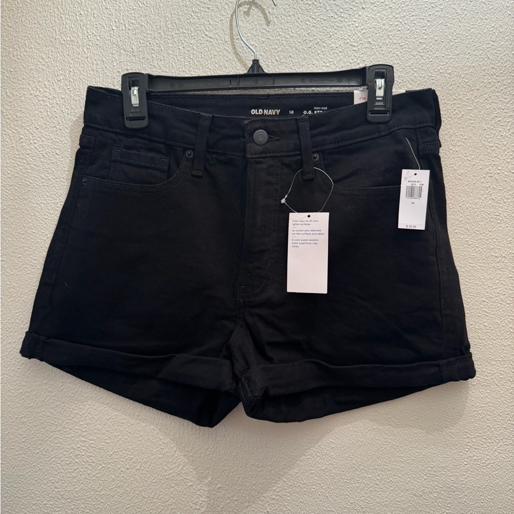 NWT Old Navy Women’s High Rise O.G. Straight 3” Inseam Black Short - Picture 2 of 4